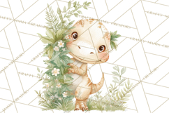 Cute Baby Dinosaurs Clipart PNG, Watercolor Dinosaur Product Image 5