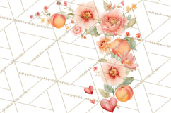 Watercolor Corner &amp; Border Clipart, Floral Frames, Heart Png Product Image 5