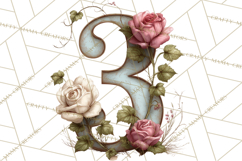 Blooming Letters Clipart, Floral Alphabet Clip Art PNG Product Image 5