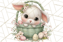 Easter Baby Animals in Baskets Clipart, Cute Lambs Png Product Image 5