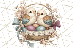 French Vintage Easter Bunny Clipart PNG, Soft Pastel Easter Product Image 5