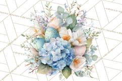 Easter Floral Clipart, Watercolor Spring Flowers Png Product Image 5