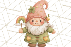 St Patricks Gnomes PNG, Cute Irish Gnome Clipart, Shamrock Product Image 5