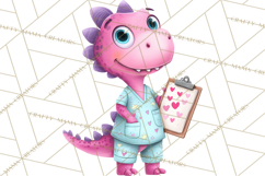 Pediatric Nurse Dinosaur Clipart Cute Medical PNG Product Image 5