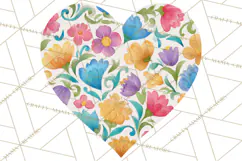 Watercolor Heart Clipart, Floral Hearts, Rainbow Hearts PNG Product Image 5