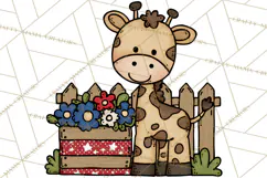 Patriotic Safari Animals Clipart, Whimsical Red White Blue Product Image 5