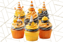 Construction Birthday Party Clipart, Builder Celebration Png Product Image 2