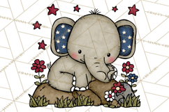 Patriotic Safari Animals Clipart, Whimsical Red White Blue Product Image 2