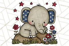 Patriotic Safari Animals Clipart, Whimsical Red White Blue Product Image 2