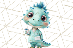 Pediatric Nurse Dinosaur Clipart Cute Medical PNG Product Image 3