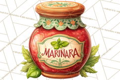 Tuscan Farmhouse Pasta Clipart, Rustic Pasta Night Kitchen Product Image 3