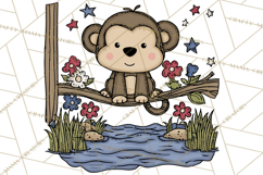 Patriotic Safari Animals Clipart, Whimsical Red White Blue Product Image 3