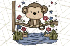 Patriotic Safari Animals Clipart, Whimsical Red White Blue Product Image 3