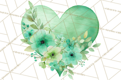 Watercolor Heart Clipart, Floral Hearts, Rainbow Hearts PNG Product Image 4