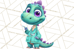 Pediatric Nurse Dinosaur Clipart Cute Medical PNG Product Image 4