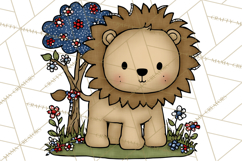 Patriotic Safari Animals Clipart, Whimsical Red White Blue Product Image 4
