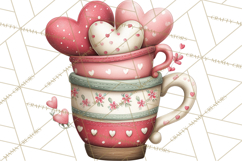 Valentine Coffee Clipart PNG, Cozy Coffee Mugs, Cocoa Cups Product Image 4