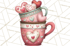 Valentine Coffee Clipart PNG, Cozy Coffee Mugs, Cocoa Cups Product Image 5