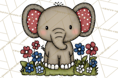 Patriotic Safari Animals Clipart, Whimsical Red White Blue Product Image 5