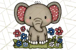 Patriotic Safari Animals Clipart, Whimsical Red White Blue Product Image 5