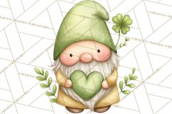 St Patricks Gnomes PNG, Cute Irish Gnome Clipart, Shamrock Product Image 5