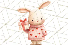 Valentine Animal Clipart PNG, Cute Teddy Bear Bunny Png Product Image 5