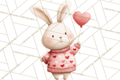 Valentine Animal Clipart PNG, Cute Teddy Bear Bunny Png Product Image 2