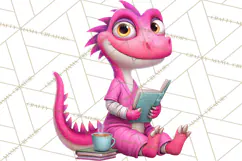 Pediatric Nurse Dinosaur Clipart Cute Medical PNG Product Image 2
