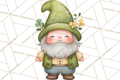 St Patricks Gnomes PNG, Cute Irish Gnome Clipart, Shamrock Product Image 2