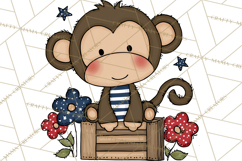 Patriotic Safari Animals Clipart, Whimsical Red White Blue Product Image 2