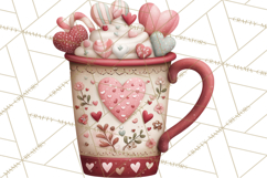 Valentine Coffee Clipart PNG, Cozy Coffee Mugs, Cocoa Cups Product Image 4