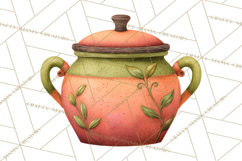 Tuscan Farmhouse Pasta Clipart, Rustic Pasta Night Kitchen Product Image 3