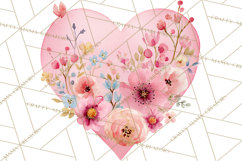 Watercolor Heart Clipart, Floral Hearts, Rainbow Hearts PNG Product Image 4