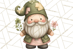 St Patricks Gnomes PNG, Cute Irish Gnome Clipart, Shamrock Product Image 4