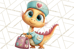 Pediatric Nurse Dinosaur Clipart Cute Medical PNG Product Image 4