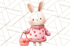 Valentine Animal Clipart PNG, Cute Teddy Bear Bunny Png Product Image 4