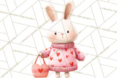 Valentine Animal Clipart PNG, Cute Teddy Bear Bunny Png Product Image 4