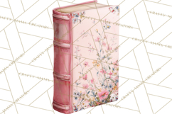 Spring Book Clipart, Vintage Books Watercolor, Floral Png Product Image 5