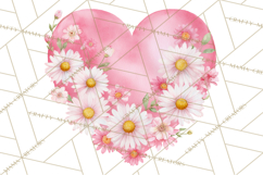 Watercolor Heart Clipart, Floral Hearts, Rainbow Hearts PNG Product Image 5