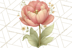 Vintage Spring Florals Clipart, Cottagecore Flower Png Product Image 2