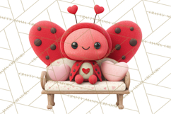 Valentine Ladybug Clipart PNG, Cute Bee Butterfly Beetle Png Product Image 2