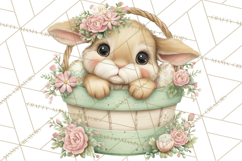 Easter Baby Animals in Baskets Clipart, Cute Lambs Png Product Image 2