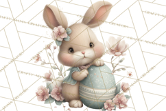 Easter Bunny Clipart PNG, Baby Bunnies in Pastel Garden Product Image 2