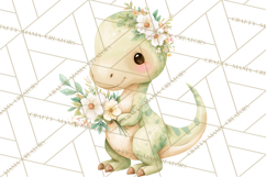 Cute Baby Dinosaurs Clipart PNG, Watercolor Dinosaur Product Image 2