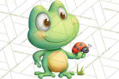 Frog Storybook Clipart, Cute Cartoon Frog Illustrations Png Product Image 3
