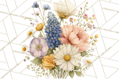 Vintage Spring Florals Clipart, Cottagecore Flower Png Product Image 4