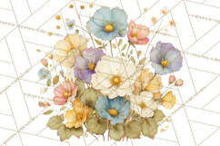 Vintage Spring Florals Clipart, Cottagecore Flower Png Product Image 2