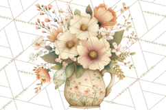 Vintage Spring Florals Clipart, Cottagecore Flower Png Product Image 3