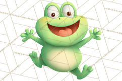 Frog Storybook Clipart, Cute Cartoon Frog Illustrations Png Product Image 4