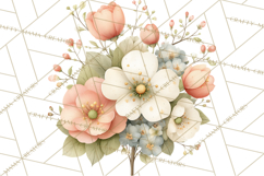 Vintage Spring Florals Clipart, Cottagecore Flower Png Product Image 4